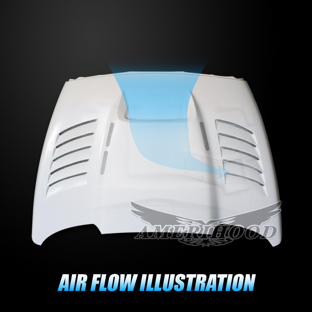 Dodge Ram 2500 2003-2009 Type-SSK Style Functional Heat Extractor Vented Hood